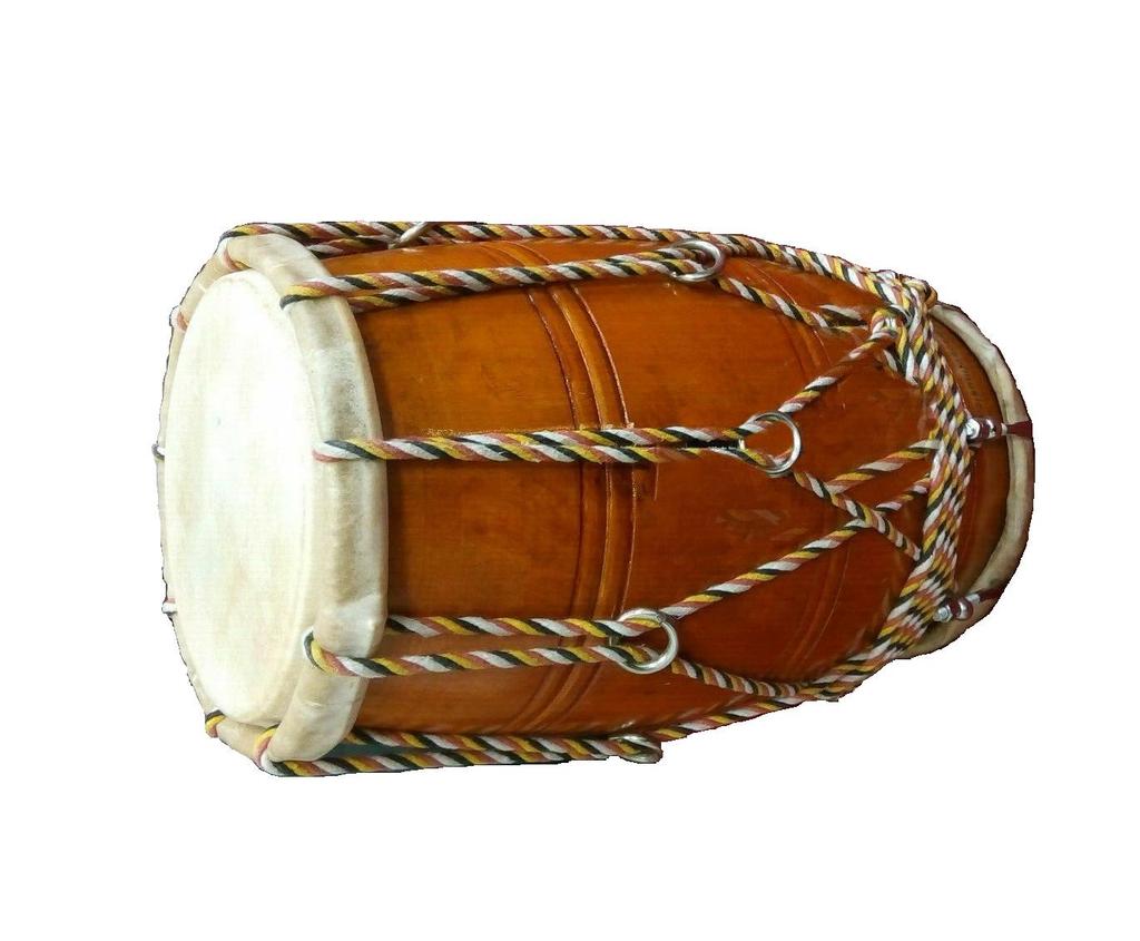 Rope Dholak Mango Wood Indian Folk Traditional Musical Instrument with Carry Bag for Kirtan & Weddings