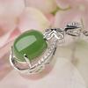 Certified 925 Sterling Silver Jade Necklace with Hollow Jasper Pendant - Elegant Gift for Mom