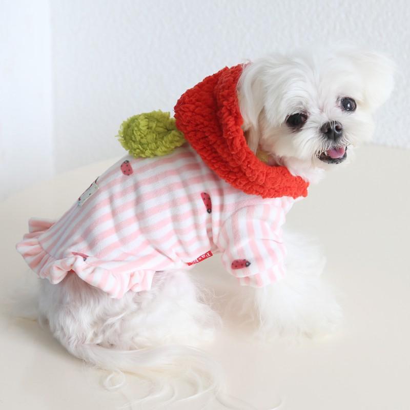 Petstyle Plush Dog Cat Coat 2026 Fall Winter Warm Two-Legged Pet Clothing Small Medium Dogs