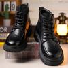 Fashion 2025 Autumn Winter New Leather Boots for Men Fashion Casual High Top Designer Platform Shoes Male Warm Cotton Ankle Boots Man