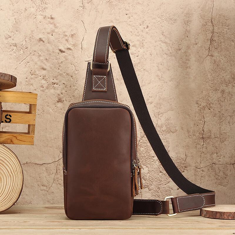 

Men s Genuine Leather Crossbody Chest Bag
