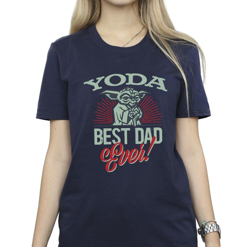STAR WARS T-shirt da uomo/donna Mandalorian Yoda Papà in Cotone Boyfriend