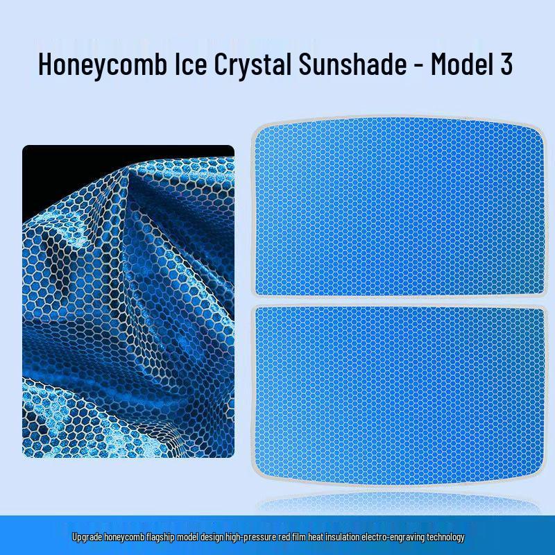 Tesla Model 3/Y Ice Crystal Sunroof Sunshade - Heat Insulation & Folding Protection