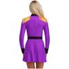 Womens Lion Tamer Costume Tassel Shoulder Long Sleeve Circus Ringmaster Dress Belted Halloween Outfit