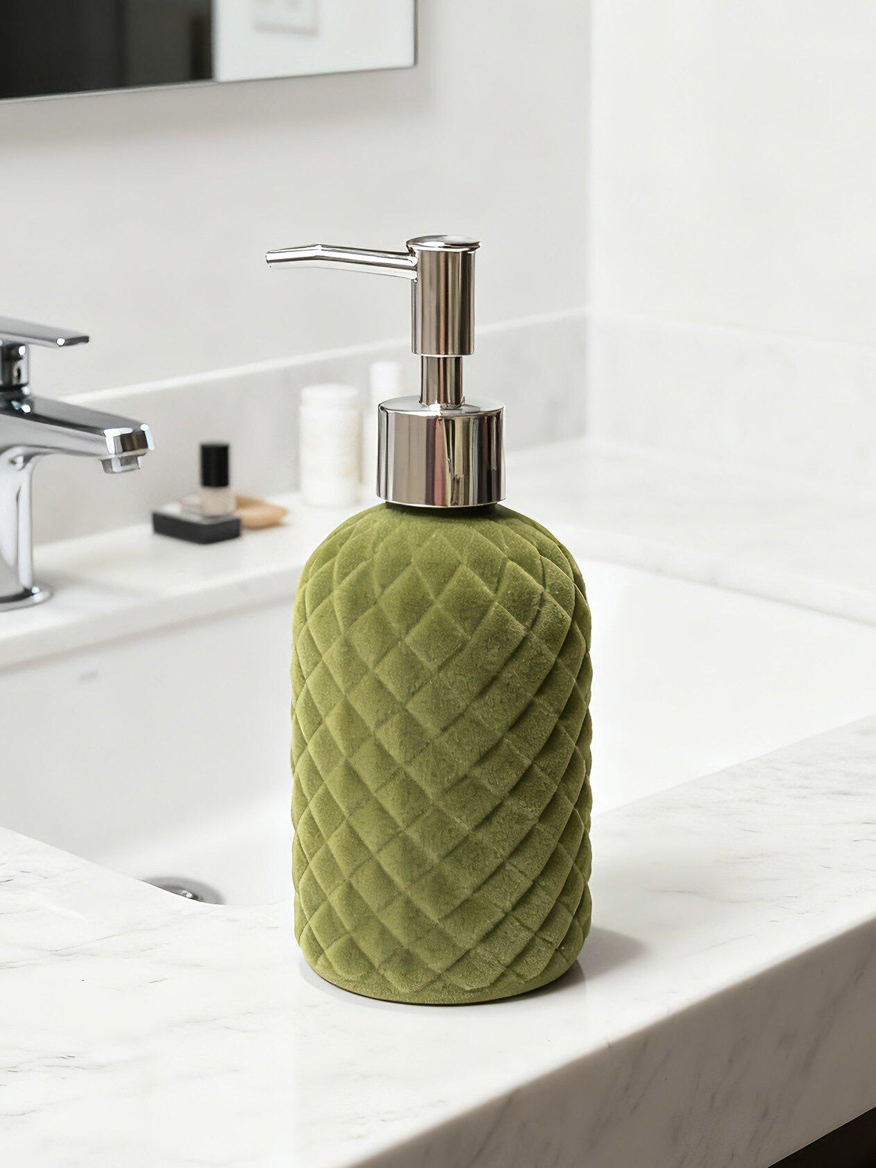400ml soap dispenser lotion bottle flocking hand sanitizer toilet shower gel press shampoo separate bottles shampoo dispenser зелёный