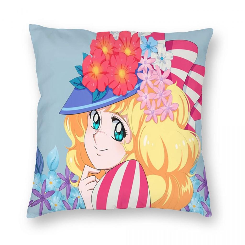 Manga Candy Cartoon Anime Square Pillowcase Pillow Cover Cushion Decor Comfort Throw Pillow for Home Car