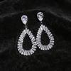 Elegant European & American Zircon Water Drop Pendant Earrings - Luxurious, Exquisite, Fashionable Jewelry for Women