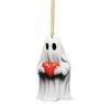 Love Heart Ghost Hanging Decoration Halloween Indoor Outdoor Car Rearview Mirror 2D Flat Acrylic Cartoon Ghost Hanging Ornament Pendant