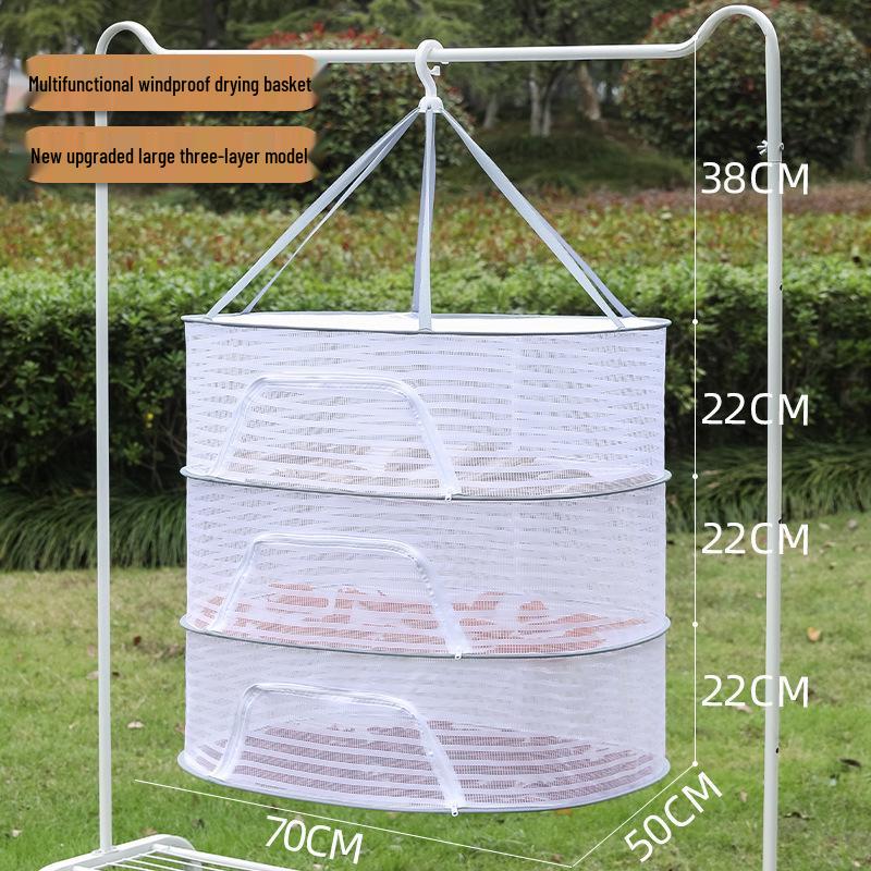 Foldable Sun-Drying Net Bag for Vegetables & Fish with Mosquito Protection
