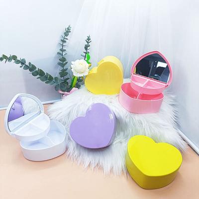 Girls Makeup Storage Box Desktop Cosmetic Organizer Heart-shaped Jewelry  Box Sundries Container