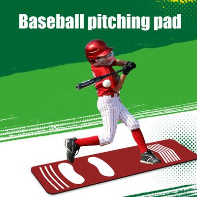 Hitting Mat with Footprint Guide Non-slip Shock Absorbing Baseball Batting Mat Beginner