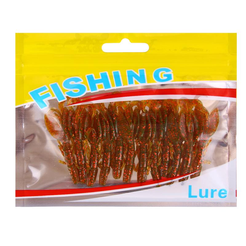 Crystal Silicone Soft Shrimp Lure, 5.5cm, 1.4g, 12pcs Fishing Bait Set