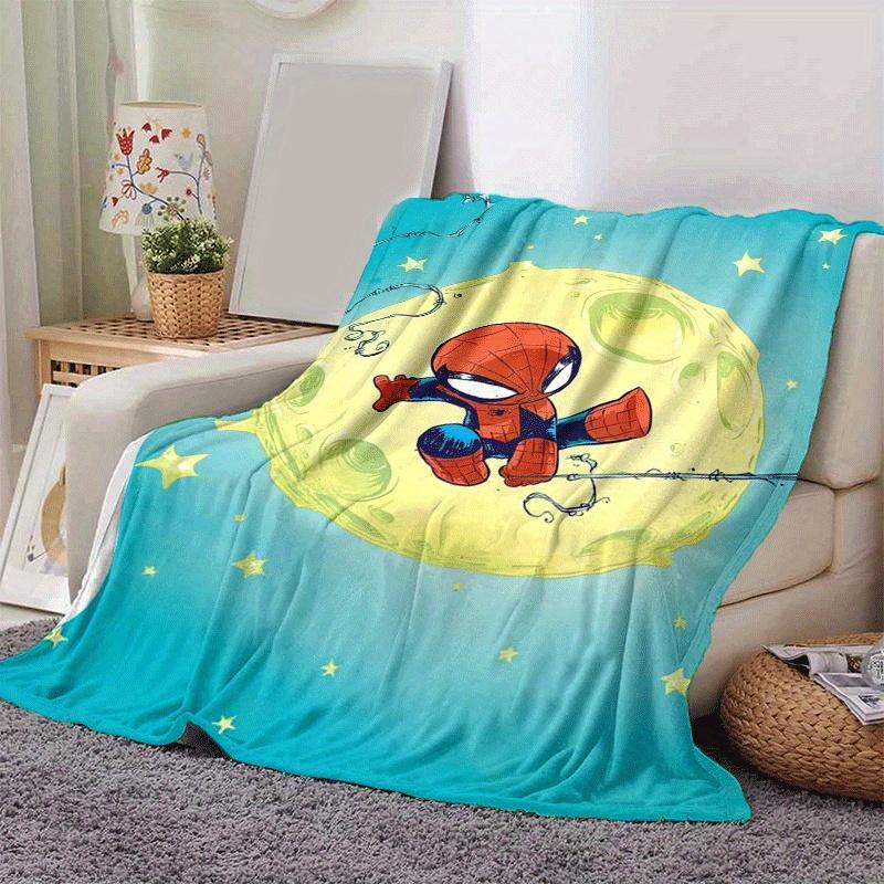 1pc Spider-Man Printing Blanket - Soft, All-Season Throw for Office Blanket, | Personalized Gift with Adorable Cartoon Design
