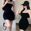 Sexy Vestido Mini Lápis Curto de Uma Peça Sem Alças Bodycon Tubo Ombro a Ombro Transparente Festa Noturna Club Wear Vestidos para Mulher