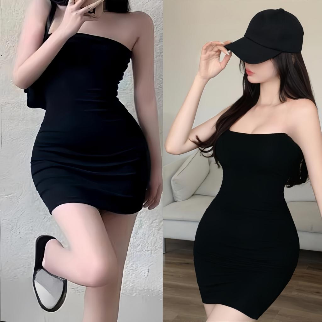Sexy Vestido Mini Lápis Curto de Uma Peça Sem Alças Bodycon Tubo Ombro a Ombro Transparente Festa Noturna Club Wear Vestidos para Mulher