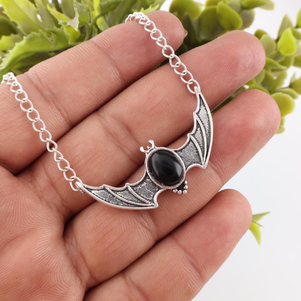 Black Tourmaline Gemstone Jewelry, Handmade Gorgeous Silver Pendant, Beautiful Silver Chain Pendant Gift For Her