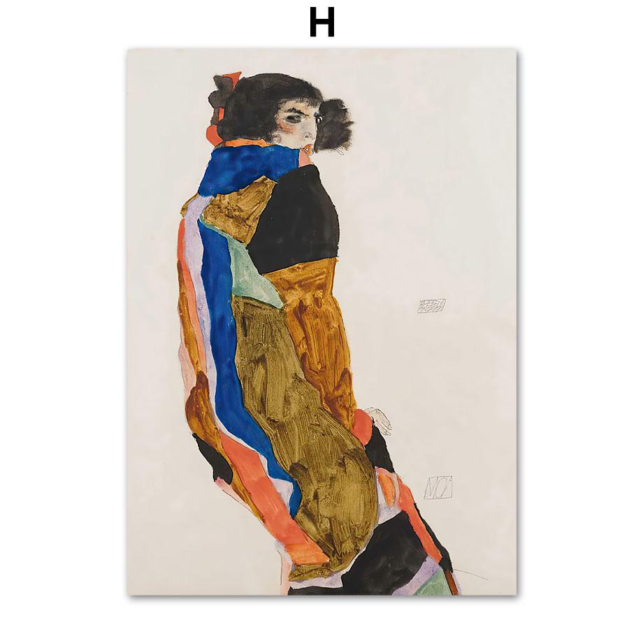 

Выставочные эскизы Эгона Шиле, портретные постеры на скандинавскую тему, настенная живопись на холсте и принты, настенные картины для декора гостиной 21x30cm No Frame