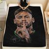 1PC Neymar Patterned Flannel Blanket Suitable For All Seasons for Home Decor Warmth and Comfort Gifts Holiday Present
