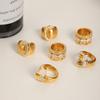 Edelstahl Chunky Ringe Mit Zirkonia Für Frauen 18K Vergoldet Wasserdicht Damenring Hip Hop Rock Punk Stil Damenring