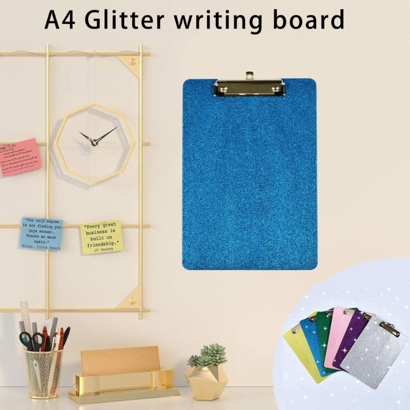 Sparkling Acrylic Clipboard Multipurpose Document Organiser Writing Board Standard Size Clipboards with Hanging Hook