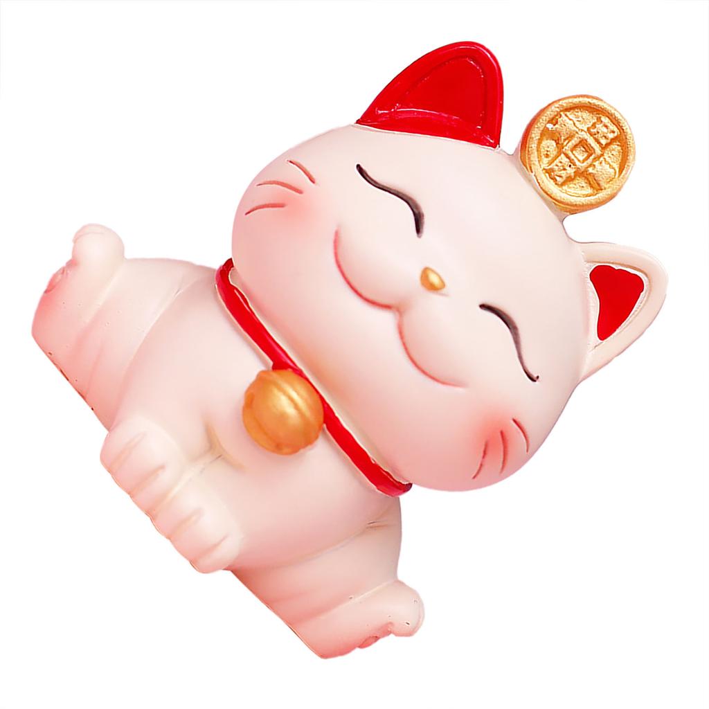 Lucky Cat Ornament Synthetic Resin Fortune Cat Statue Decoration for Home Living Room SJ0001 4