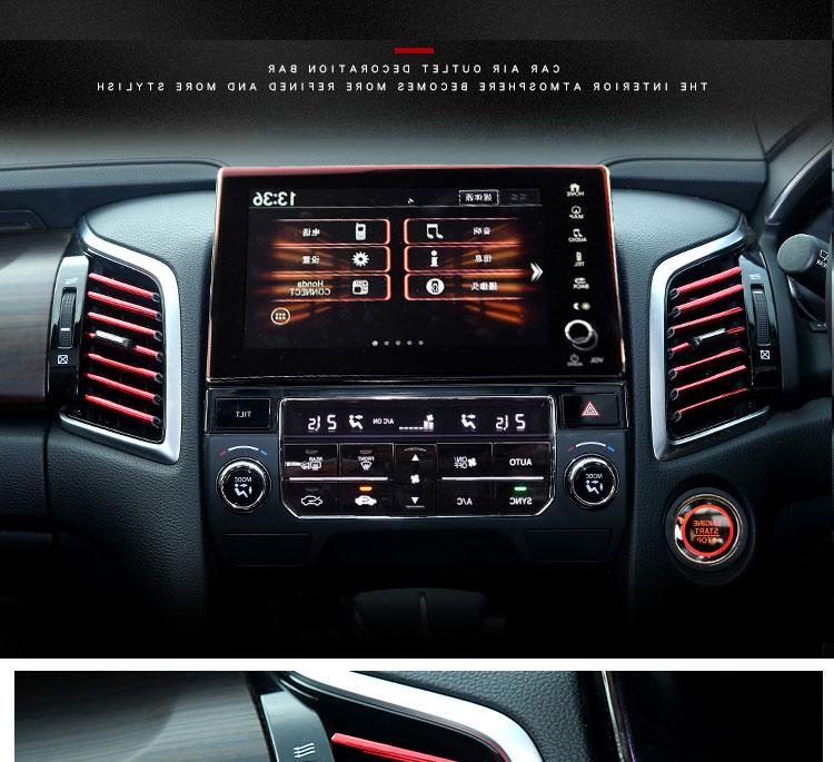 10 stuks 20cm Universele Auto Airconditioner Uitlaat Decoratieve U-vormige Sierstrips Decor Auto Styling Accessoires