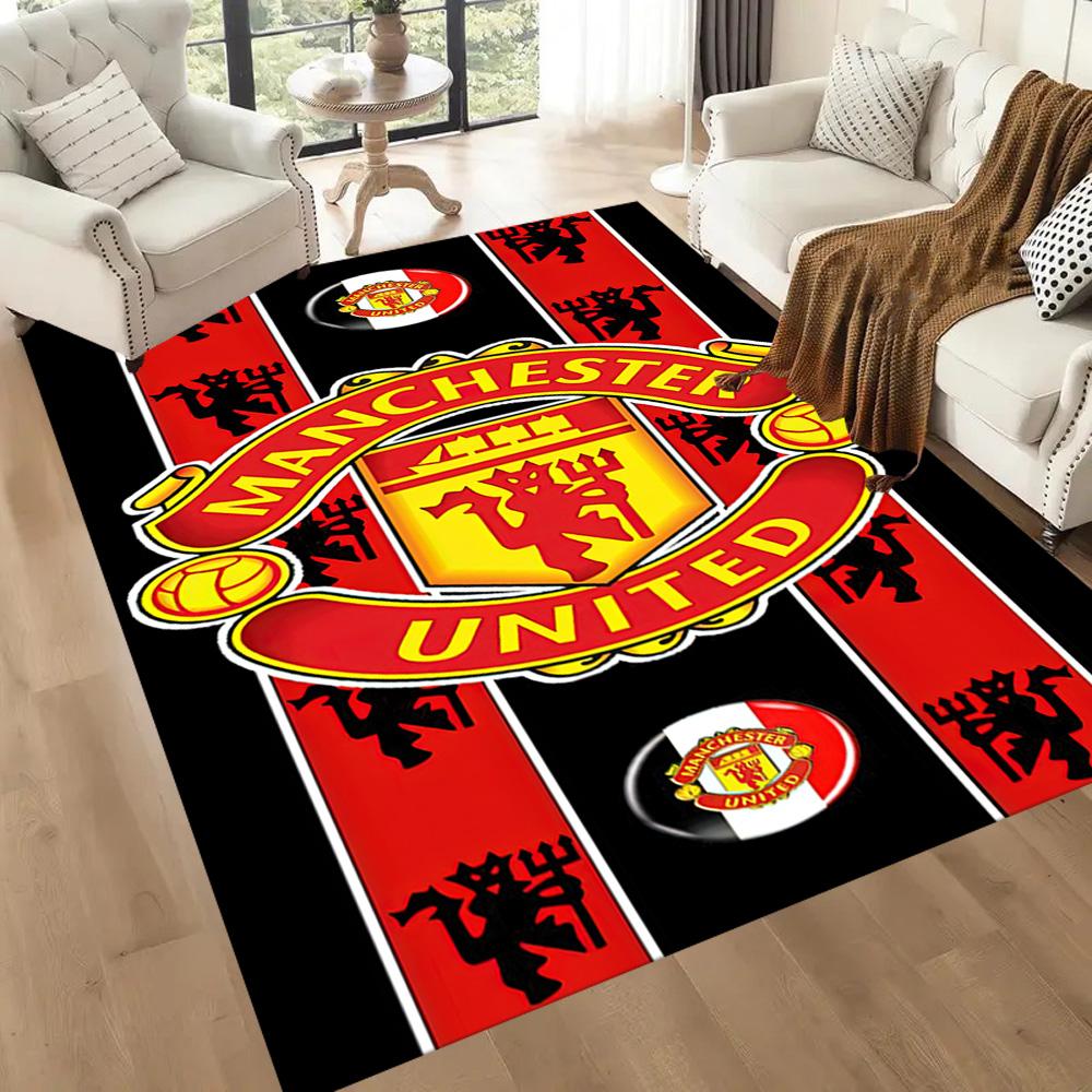 Manchester Logo Square rugs are a great choice for living rooms, bedrooms, home décor, and as gifts.