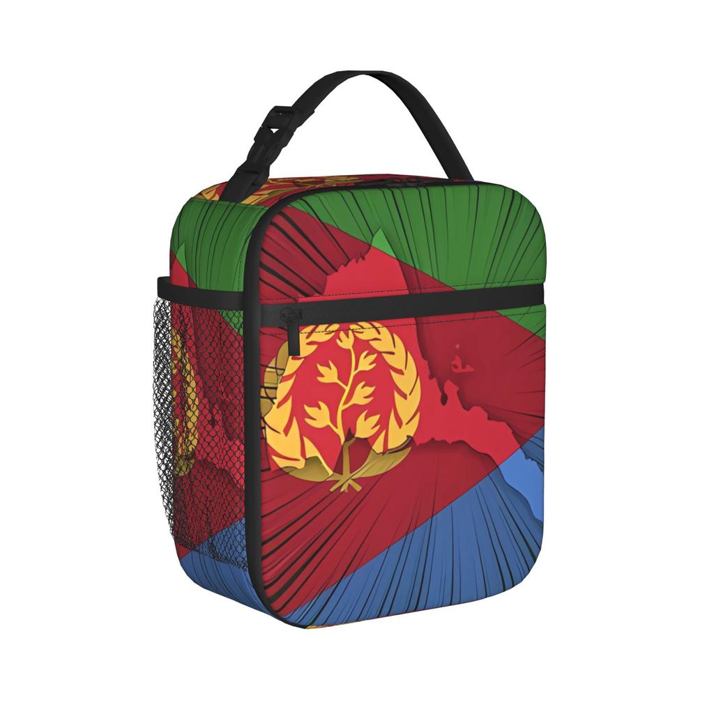 Eritrea Flag Lunch Bag Fun Lunch Box Office Portable Insulated Thermal Lunch Bags For Women Waterproof Custom Cooler Bag