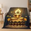 Buddha Shakyamuni Faith Cartoon Flannel Blanket Soft Warm Throw Blanket for Bedroom Living Room Bed Travel Camping Picnic Gift