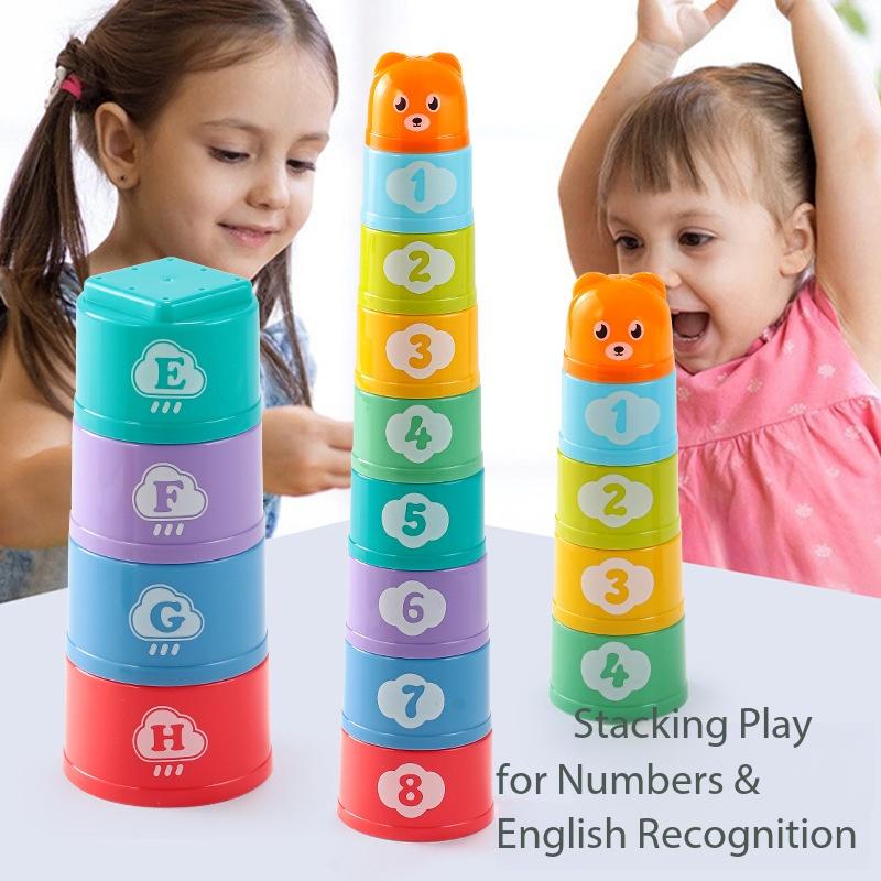 Hot Stacking Cups Fold Cup Early Education Sensory Puzzle Toy Learning While Playing Multi-Cognition Indoor Outdoor Water Play