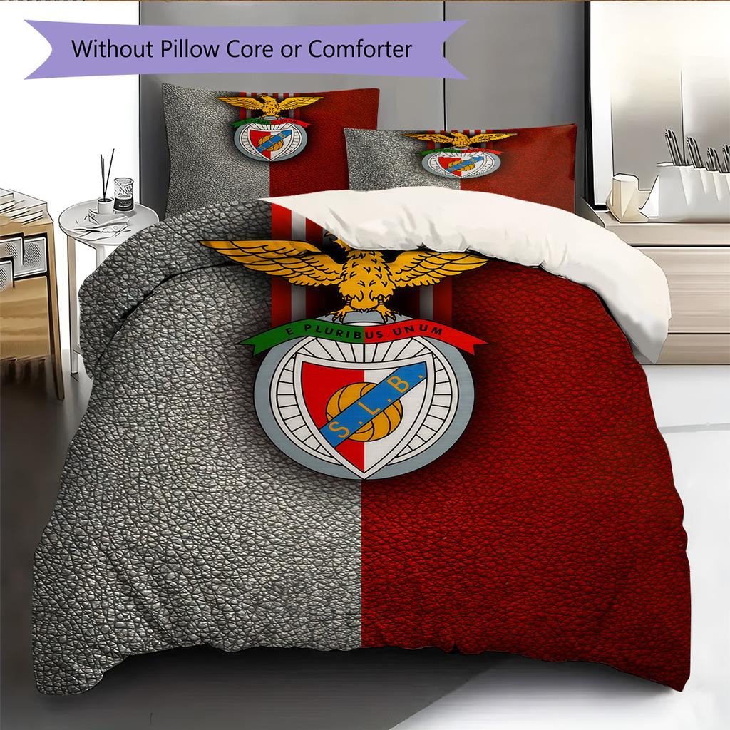 Set Copripiumino Trapuntato con Motivo SL Benfica Decorazione per la Casa Regalo (1 * copripiumino + 2 * federe senza imbottitura)