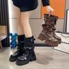 Vintage Maillard Mid Boots Children's New English Style Thick Soled Raised Brown Boots in Autumn 2026 thigh high boots