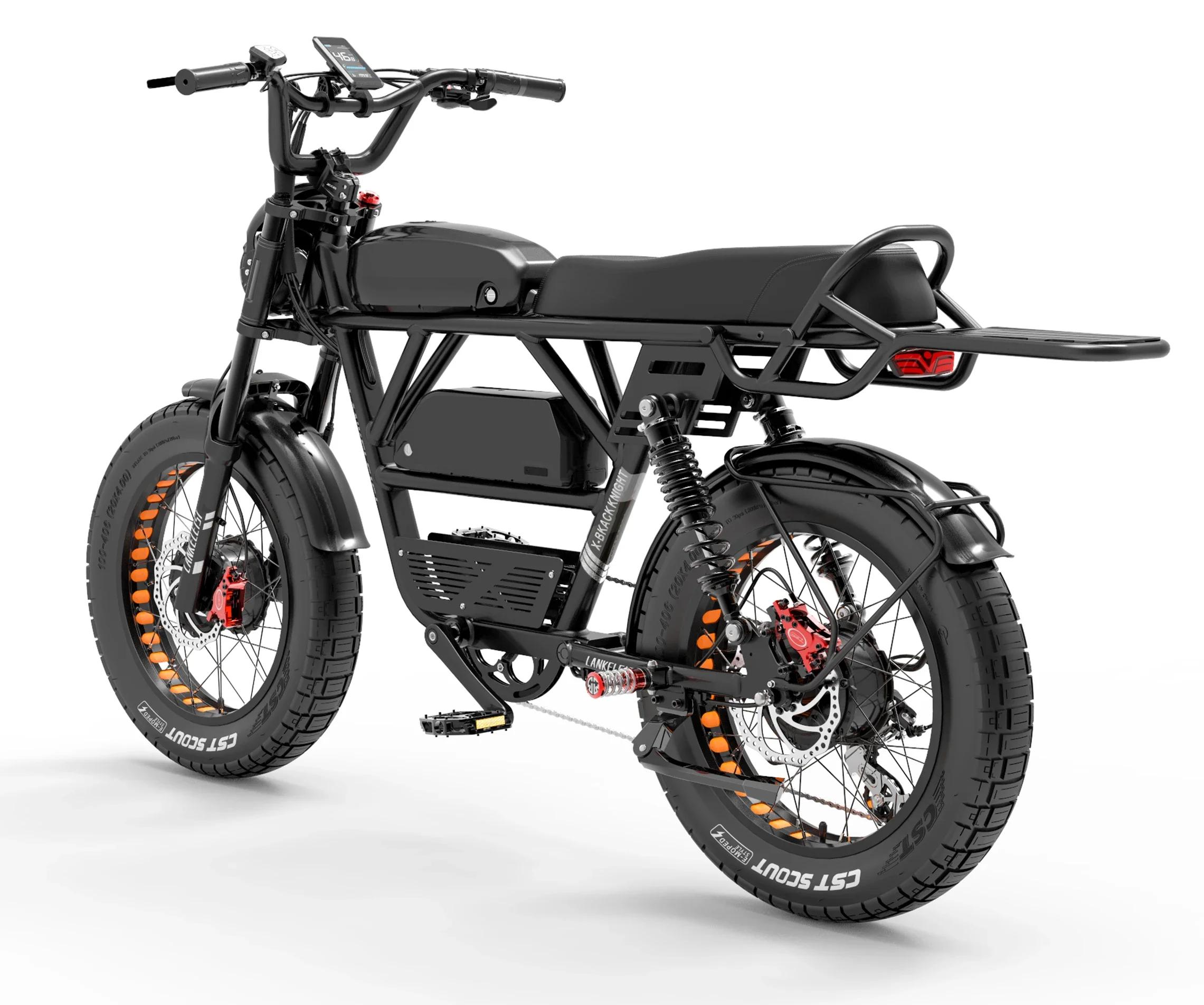Vélo électrique tout-terrain Lankeleisi X-Black Knight 1000*2, double batterie 48 V 25 + 20 Ah, 20 pouces, Fat E Mountain Bike 2000W48V(25+20)AH