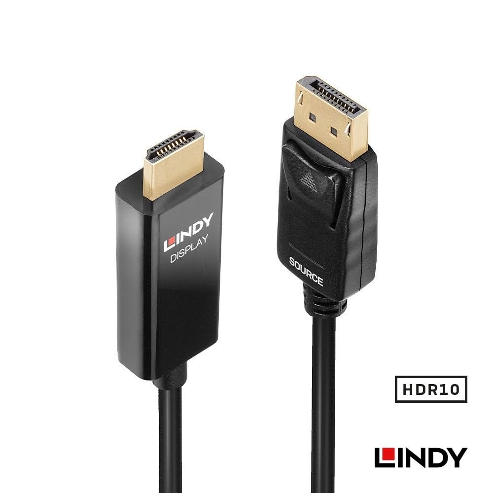LINDY 3m DisplayPort To HDMI 2.0 HDR Active Conversion Cable (Part Number: 40927)