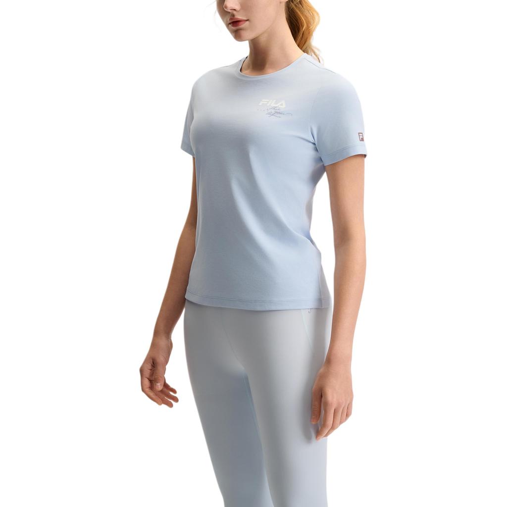 Fila Fitness Fashion Versatile Simple Comfortable Sports T-Shirt Women Tops Cloud-Blue A11W521105F-LB