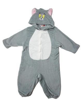 [Tom e Jerry] Fantasia Kigurumi com capuz, fleece fofo, fantasia do Tom e Jerry, roupas infantis, meninos e meninas