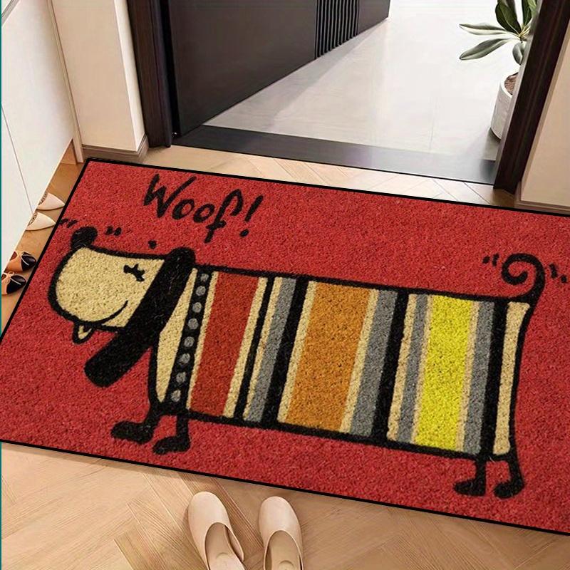 Red Carpet Cartoon Striped Dog Floor Mat Doormat Soft Welcome Mat Living Room Carpet Rug For Bedroom Home Decor