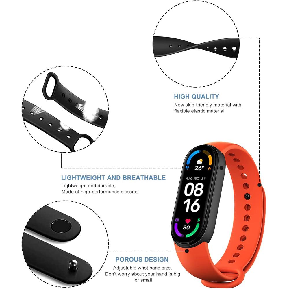 Řemínek na hodinky pro Xiaomi Mi Band 7 6 5 4 3 Náramek Silikonový náramek Řemínek na zápěstí MiBand 3 4 band5 band6 Příslušenství k chytrým hodinkám