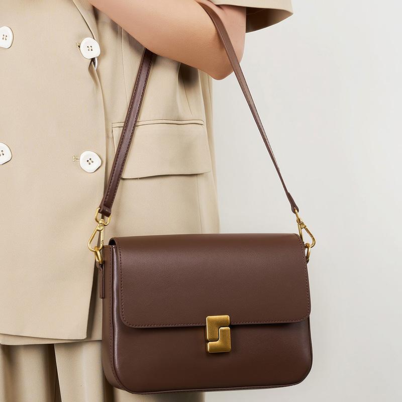 2025 Skórzana Damska Torba Crossbody Luksusowy Design Mała Kwadratowa Torebka Skóra Bydlęca Damska Torba na Ramię do Dojazdów Prezent dla Pań