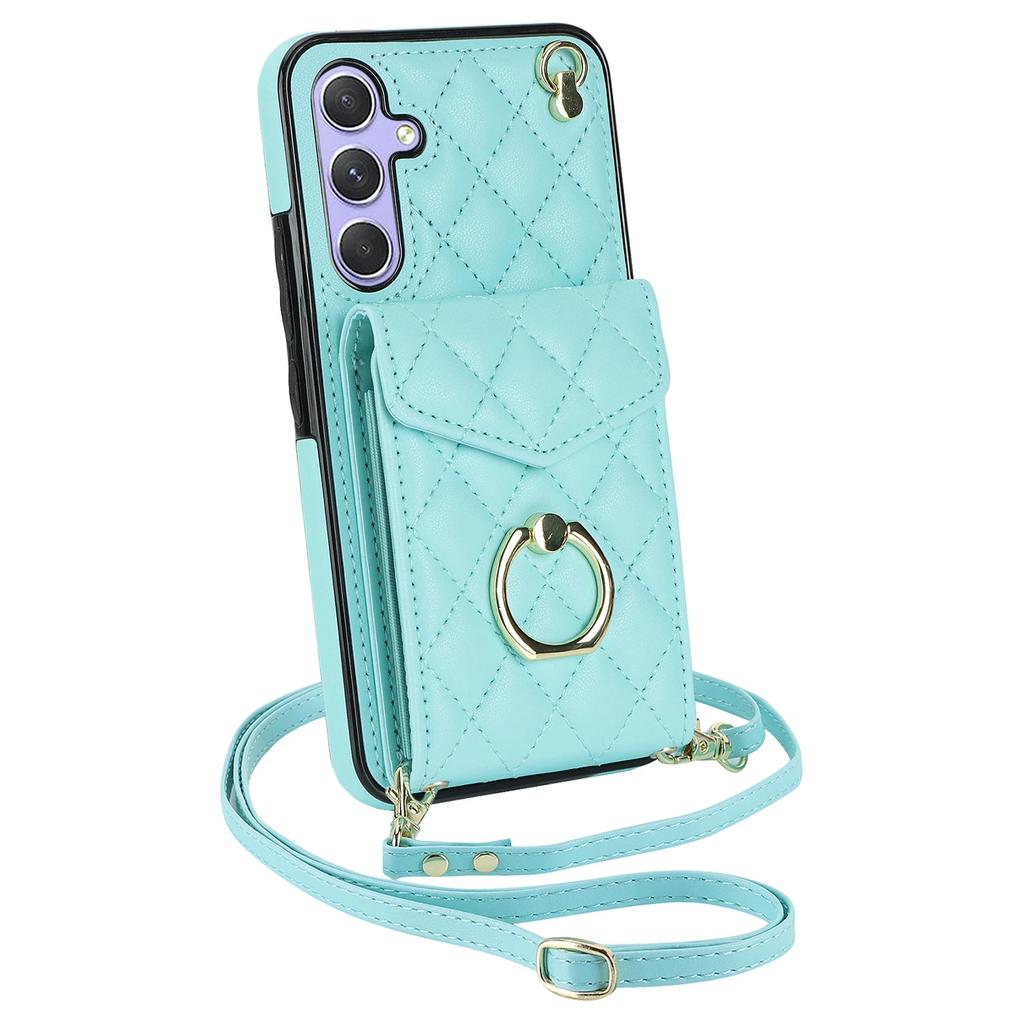 Portafoglio in Pelle a Tracolla Slot Carte Anello Custodia per Telefono per Samsung Galaxy S23 S24 Ultra S22 S21 FE S20 A55 A54 A14 Note20 Copertura Borsa