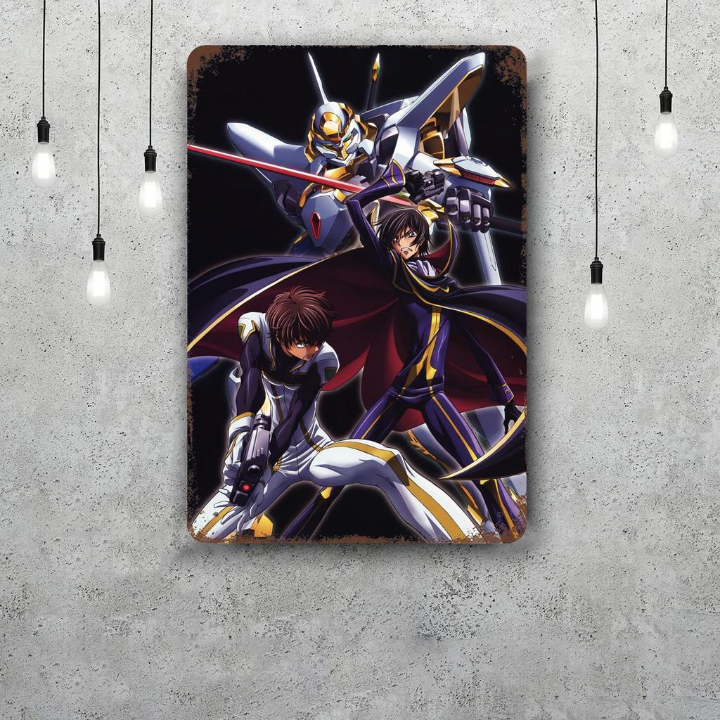 Code Geass Anime Vintage Metal Tin Signs Posters Decor Retro Metal Plaque Wall Art Decor for Garage Bar