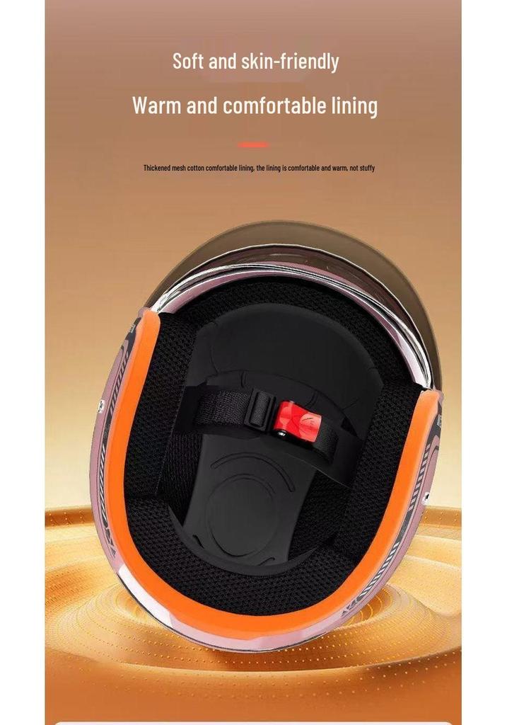 Unisex All-Season Electric Vehicle Helmet for Scooters & Motorcycles - Full Face Safety & Sun Protection (Summer/Winter)