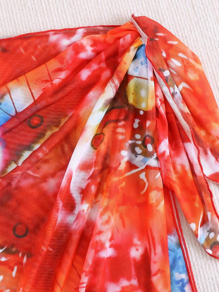 2026 European & American Tie-Dye Bikini Three-Piece Set - Sexy Vacation Swimwear