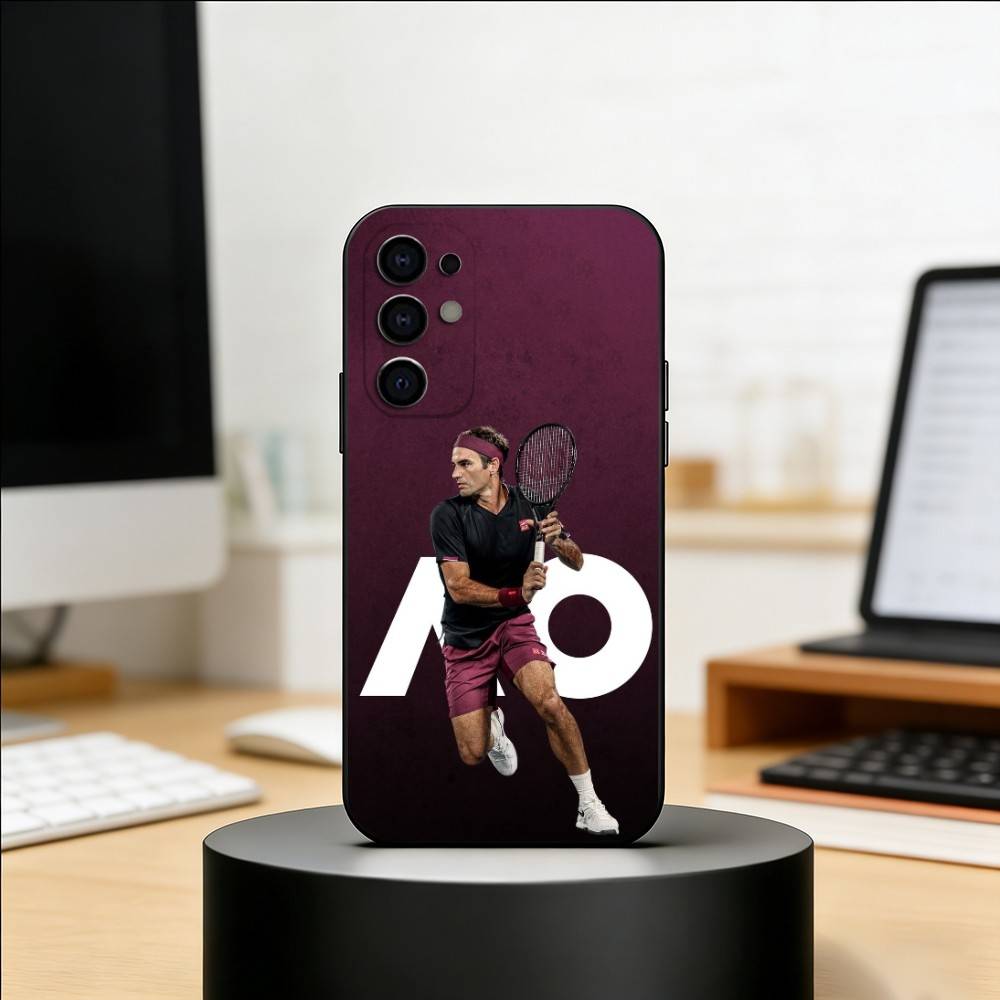 R-Tennis-Roger Federer Handyhülle Für Samsung S25,S24,S21,S22,S23,S30,Ultra,S20,Plus,Fe,Weiche Silikon Schwarze Hülle