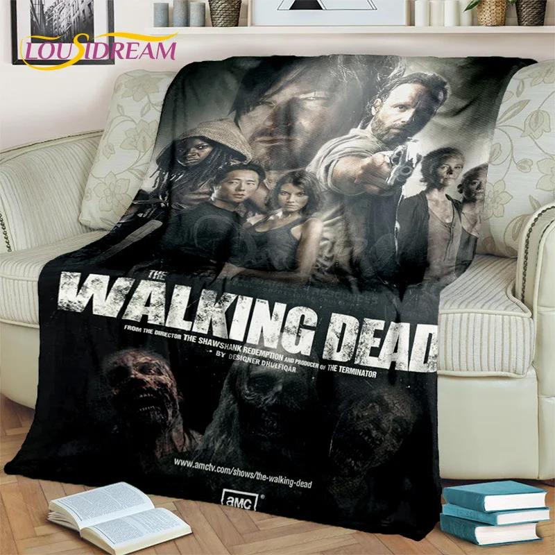 TWD The Walking Dead Rick Horror TV Blanket,Soft Throw Blanket for Home Bedroom Bed Sofa Picnic Travel Office Cover Blanket Kids 75x90cm