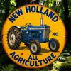 Poster Metallico Arte da Parete Trattore Vintage New Holland Decorazione Garage