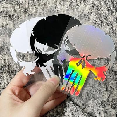 Personalized Reflective Car Sticker Punisher Marvel Hero Skull Electric Vehicle Motorcycle Decoration Car Sticker