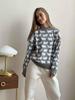 Lockerer Pullover mit Schafdruck Übergröße Damen O-Ausschnitt Langarm Damenpullover Herbst Winter Dick Warm Lässige Pullover