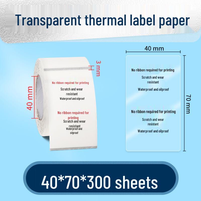 Waterproof Transparent Thermal Label Stickers - Oil-Proof, Scratch & Wear Resistant Barcode Printing Tags