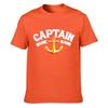 Captain Anchor Nautical Badge Street Distressed Washed Loose Simple Tee